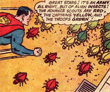 Superman watching insects
