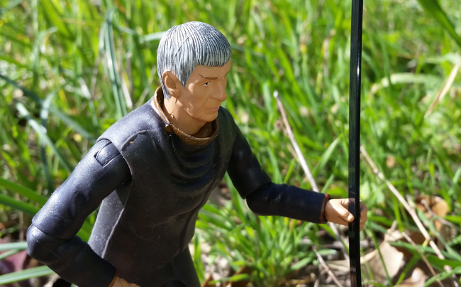 Spock with walking stick