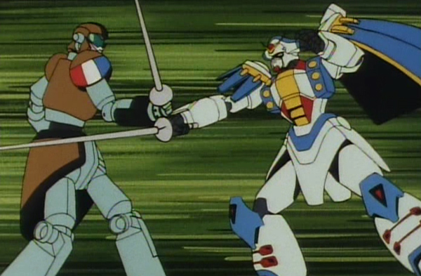 Butler fencing with Gundam Rose