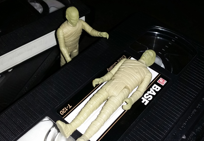 Mummy Brothers sleeping on VHS tape
