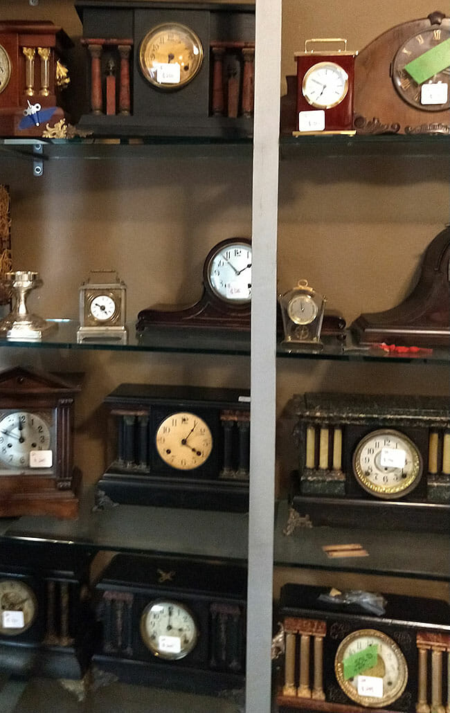 Vertical photo of the clocks