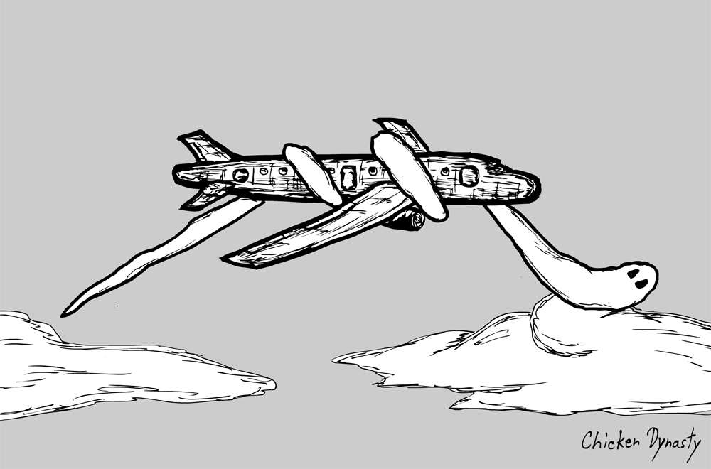 Ghost wrapped around airplane, causing "turbulence"