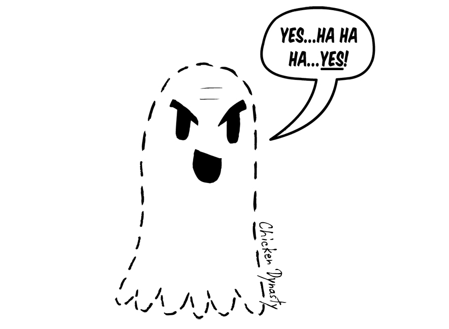 Invisible ghost as the Sickos meme, saying "Yes...ha ha ha...yes!"