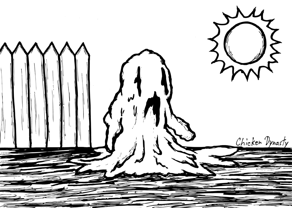 Ghost melting under the hot sun