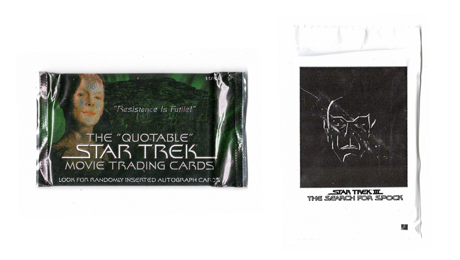 Quotable Star Trek trading cards pack (with the Borg Queen) and Star Trek III: The Search For Spock trading card pack
